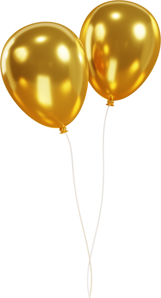 gold balloon 3d illustration